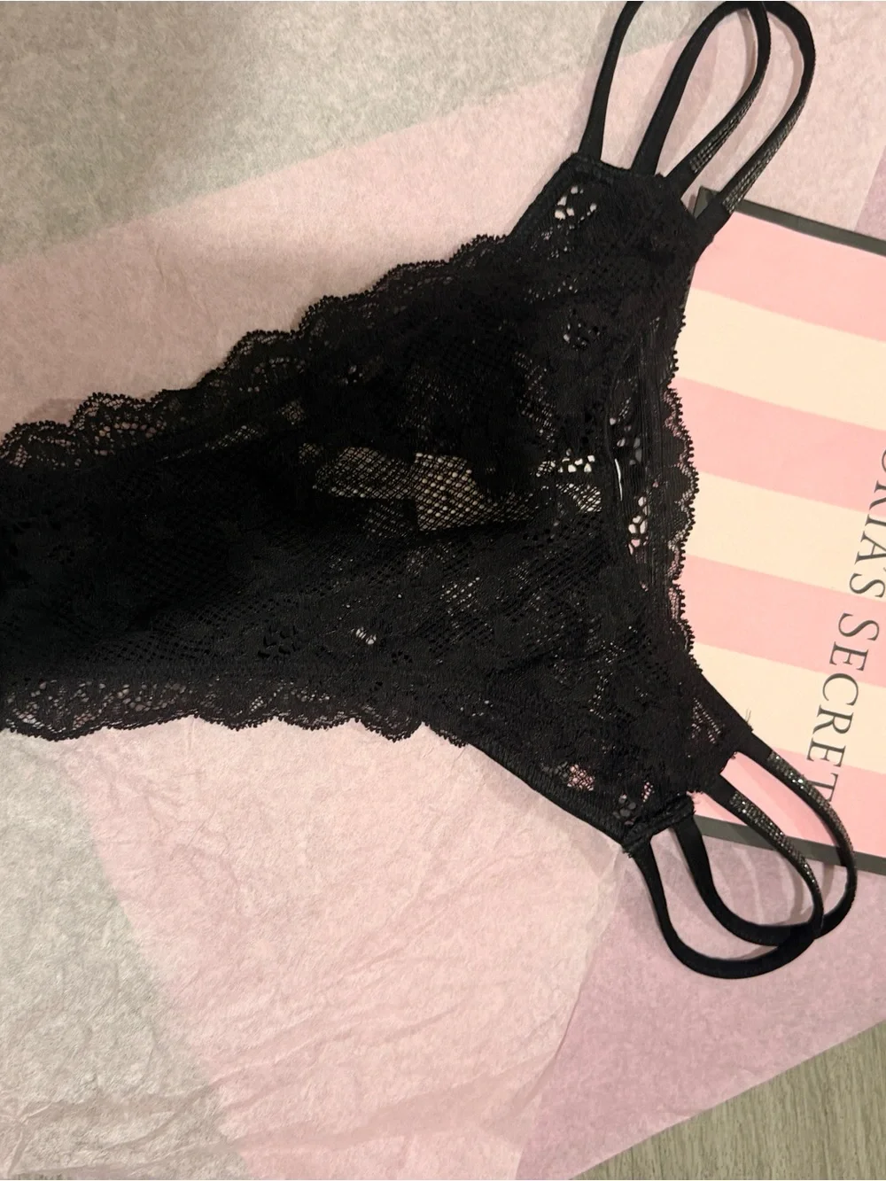 New DREAM ANGELS Twinkle Strap Lace Brazilian Panty M